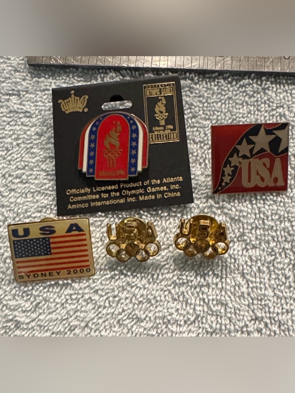 Vintage Aminco USA Olympic Pin Collection NWT Atlanta 1996 Sydney 2000
